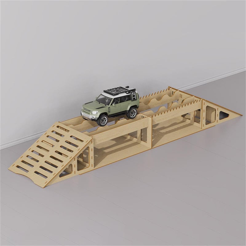 YSKMLOLP RC Wood Bridge, Crawler Car Simulated Obstacle Steep Roadblock Xyloid Bridge,RC Car Obstacle and Seesaw Simulation Tool Accessories (C) - Image 4